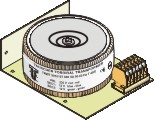 Toroidal transformers mounted on a metal angle