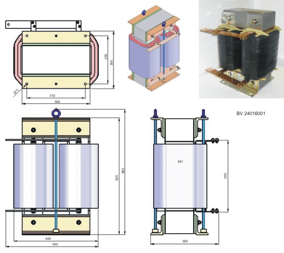 One-phase high current choke