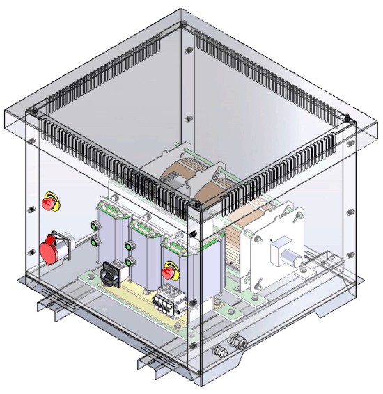 Three-phase regulating transformer