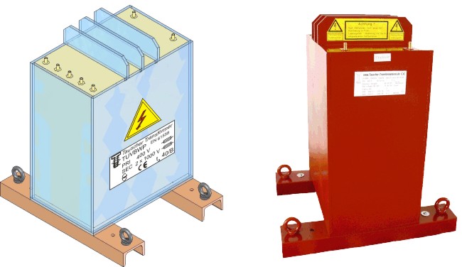 High potential - high voltage transformer