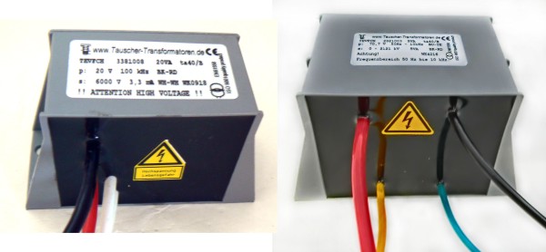 High voltage transformer for high frequency range