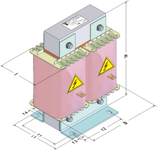 One-phase line reactor with high isolation to earth