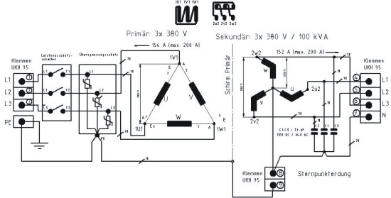 Three-phase isolating transformer 120 kVA