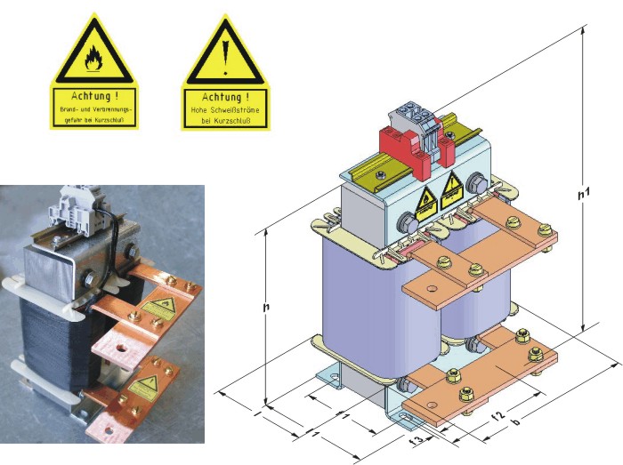 One-phase high current transformers