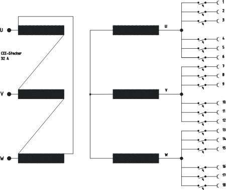 Three-phase splitter