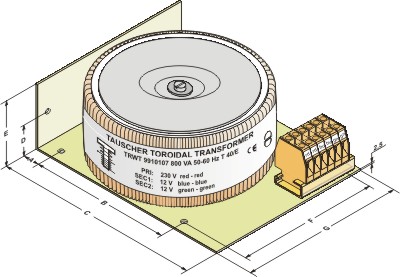 Open toroidal power transformer